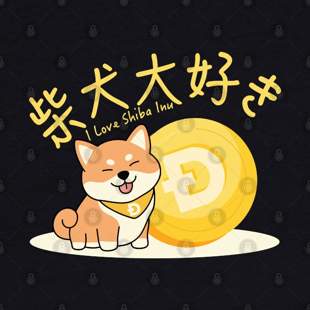 I Love you Shiba Inu Coin by AE Desings Digital